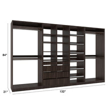 Load image into Gallery viewer, Tessa 132" W Kloset Closet System Tuscany Brown