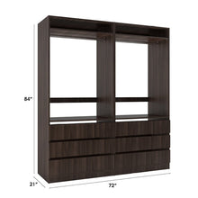 Load image into Gallery viewer, Aiden 72" W Kloset Closet System Tuscany Brown