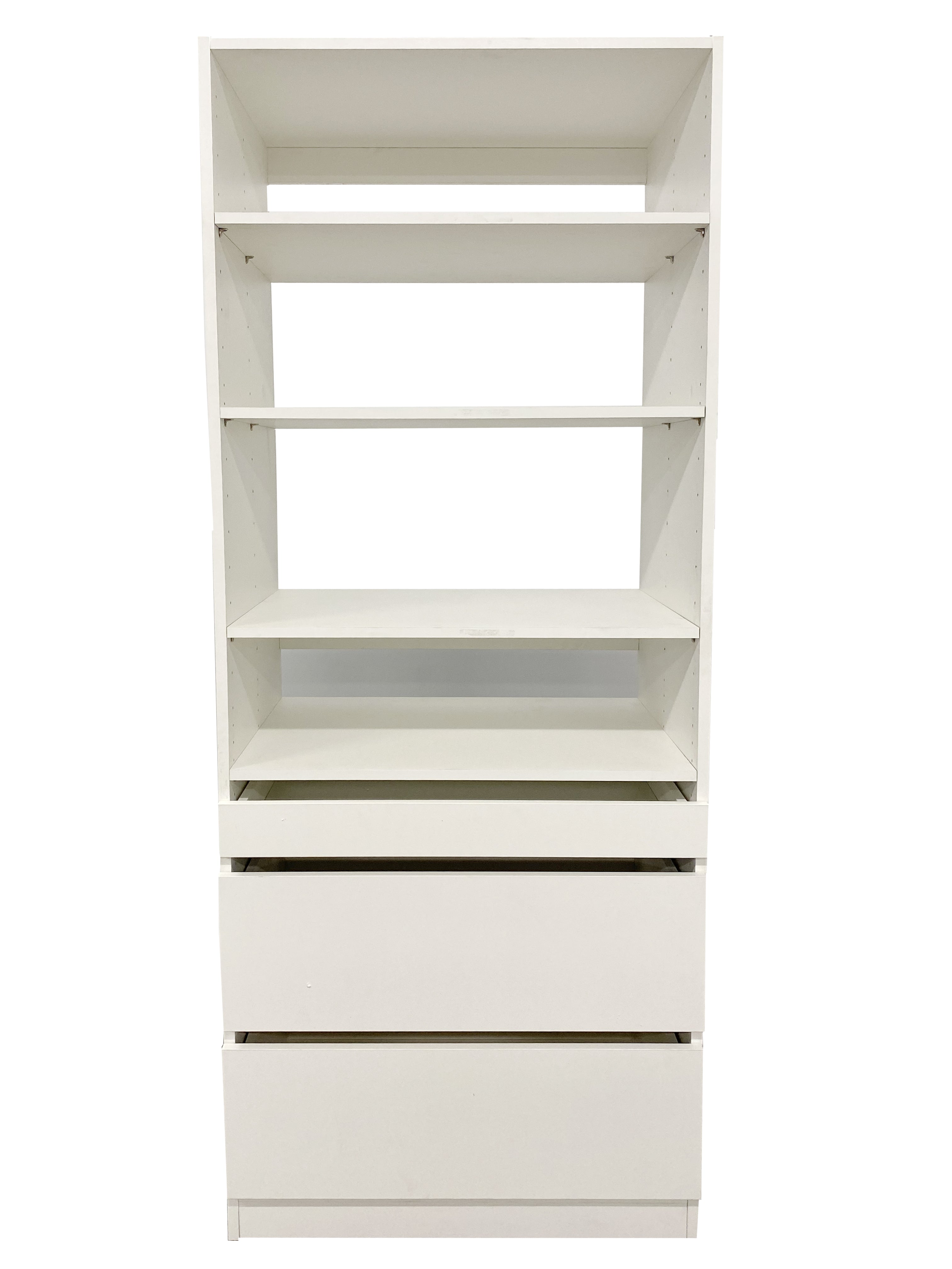 Kloset Closet Set, Top Shelves, Bottom 1 Small, 2 Large Drawers