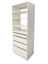 Load image into Gallery viewer, Kloset Closet Set, Top Shelves, Bottom 1 Small, 2 Medium, 1 Large Drawers Athens White
