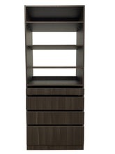 Load image into Gallery viewer, Kloset Closet Set, Top Shelves, Bottom 1 Small, 2 Medium, 1 Large Drawers Tuscany Brown
