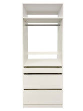 Load image into Gallery viewer, Kloset Closet Set, Top Hanger, Bottom 1 Small, 2 Large Drawers Athens White
