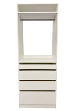 Load image into Gallery viewer, Kloset Closet Set, Top Hanger, Bottom 1 Small, 2 Medium, 1 Large Drawers Athens White
