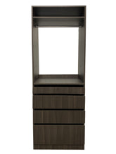 Load image into Gallery viewer, Kloset Closet Set, Top Hanger, Bottom 1 Small, 2 Medium, 1 Large Drawers Tuscany Brown

