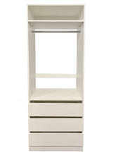 Load image into Gallery viewer, Kloset Closet Set, Top Hanger, Bottom 3 Medium Drawers Athens White
