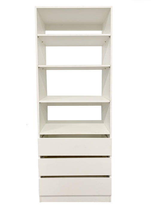 Kloset Closet Set, Top Shelves, Bottom 3 Medium Drawers Athens White